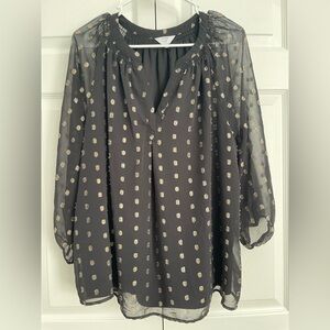 Black & Gold Flowy Top